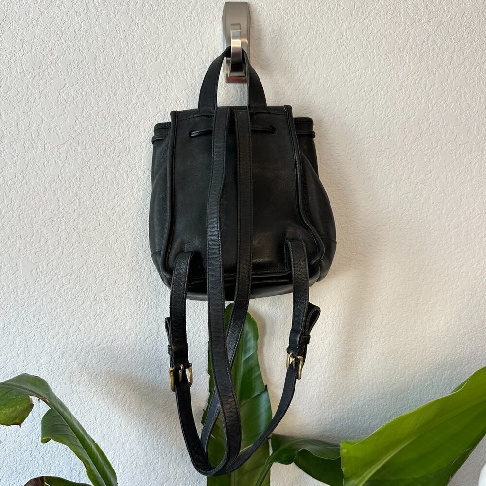 Coach Vintage Daypack Black Leather Backpack l7m 9960 - Picture 2 of 4